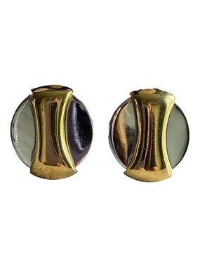 Alexis Kirk Mixed Metal Clip On Statement Earrings Vintage